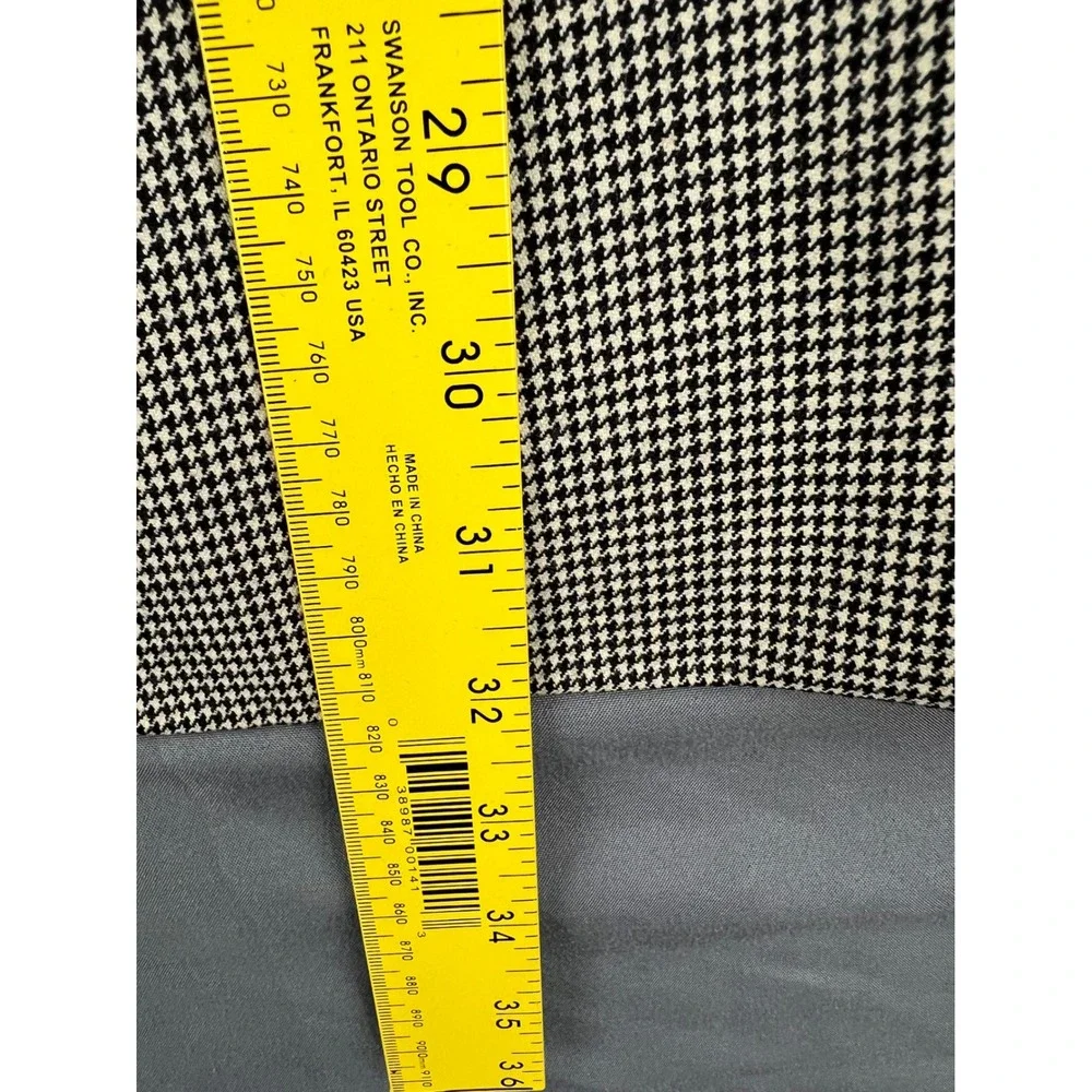 Vintage Wang's Fashions Blazer Men 44 Black White Houndstooth Red Paisley Lining